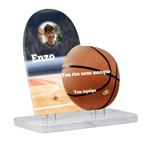 Plaque funéraire - Ballon de basket