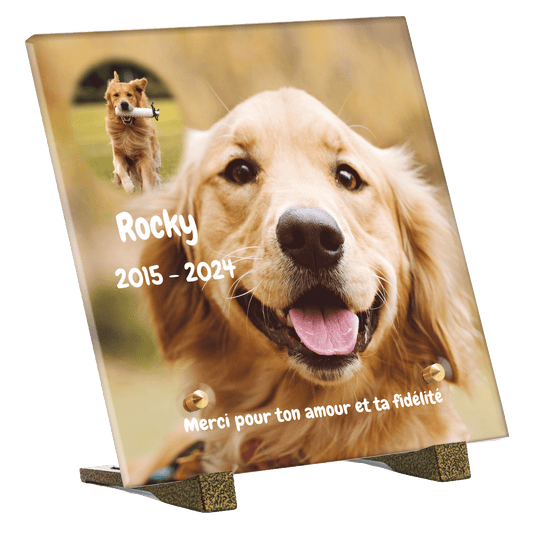 Plaque funéraire - Golden Retriever