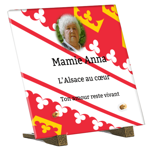 Plaque funéraire - Couleurs Alsaciennes
