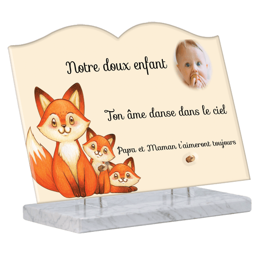 Plaque funéraire - Dessin Renard