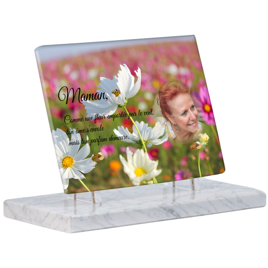 Plaque Funéraire - Fleurs