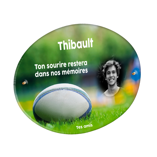 Plaque Funéraire - Rugby