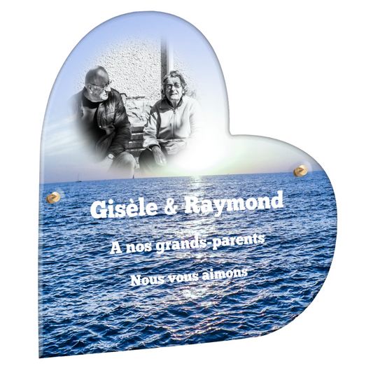 Plaque funéraire plexiglass océan