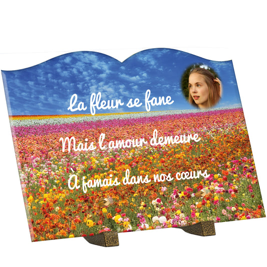 Plaque Funéraire - Champ de fleurs