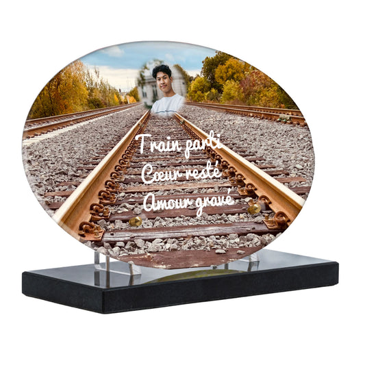 Plaque Funéraire - Rail de train
