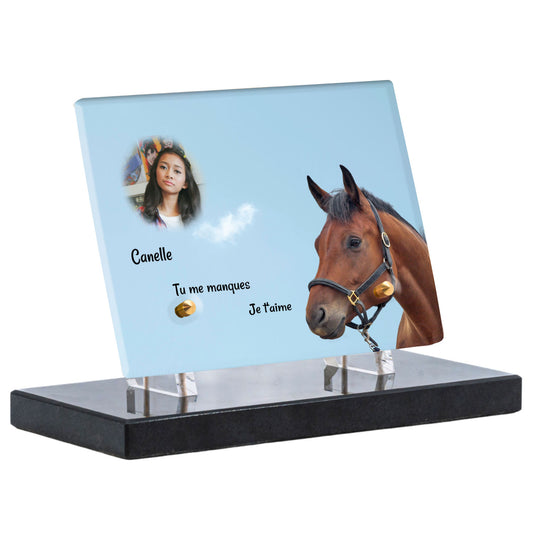 Plaque Funéraire - Cheval