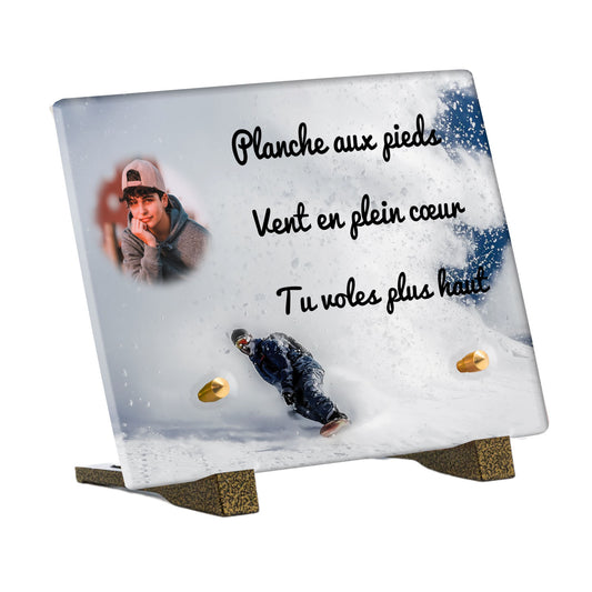 Plaque Funéraire - Snowboard