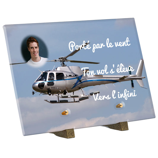 Plaque Funéraire - Hélicoptère