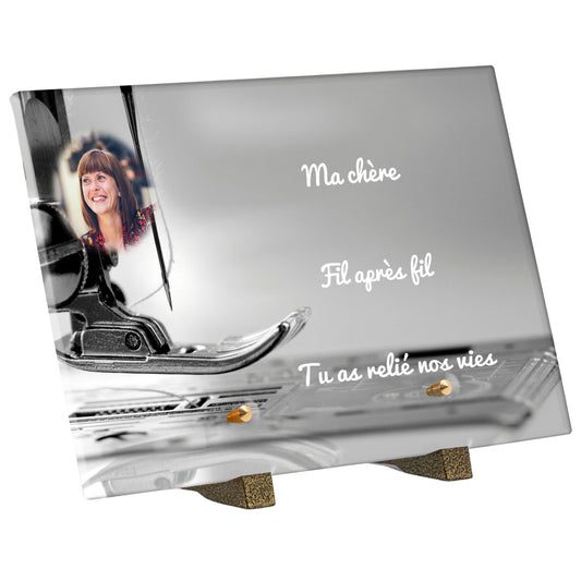 Plaque Funéraire - Machine à coudre