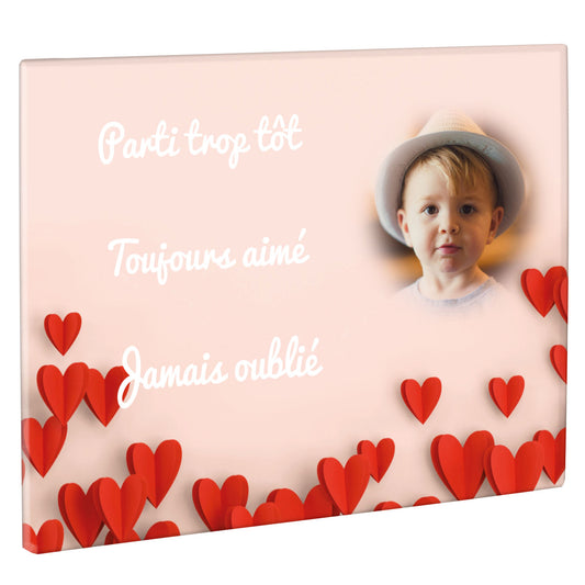 Plaque Funéraire - Cœurs