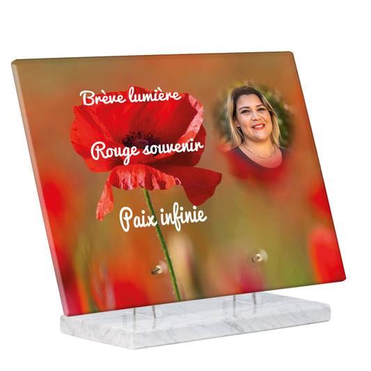 Plaque Funéraire - Coquelicots