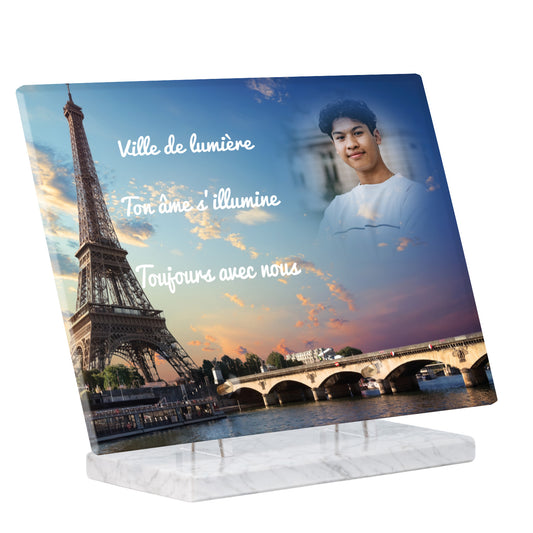 Plaque Funéraire - Tour Eiffel et la Seine