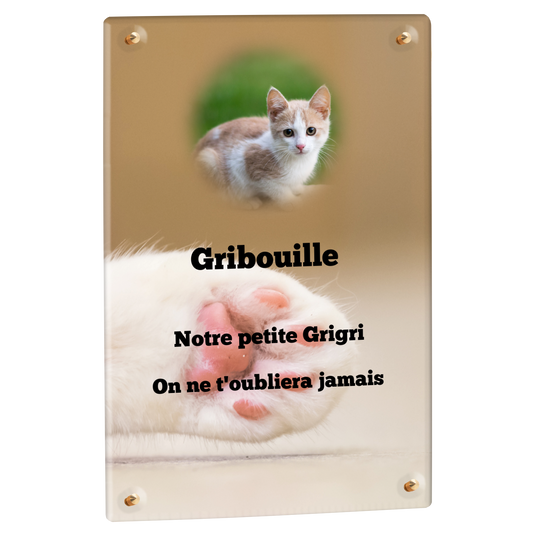 Plaque Funéraire - Patte de chat