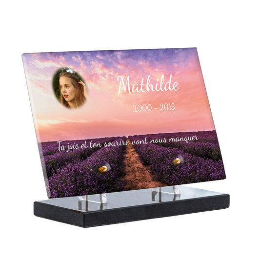 Plaque Funéraire - Champs de lavande