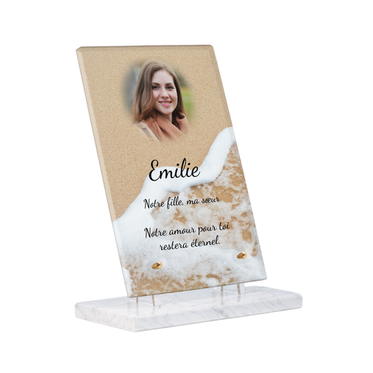 Plaque Funéraire - Vague sur le sable