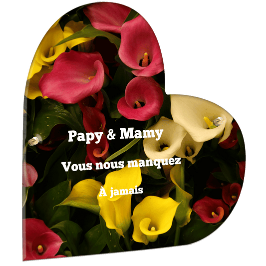 Plaque funéraire - Arums multicolores