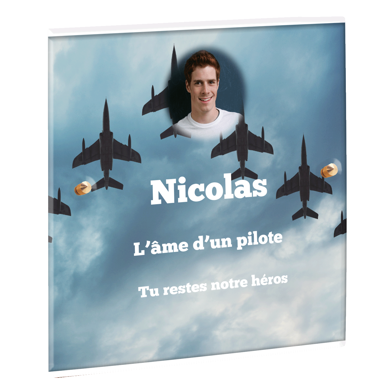 Plaque funéraire - Avion de chasse