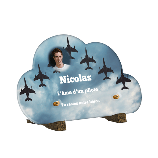 Plaque funéraire - Avion de chasse