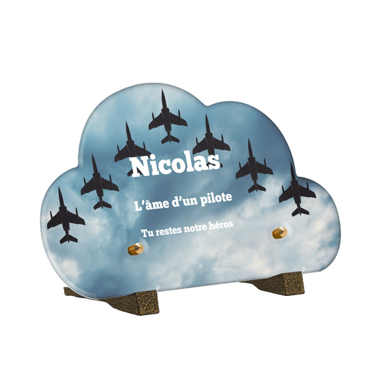 Plaque funéraire - Avion de chasse