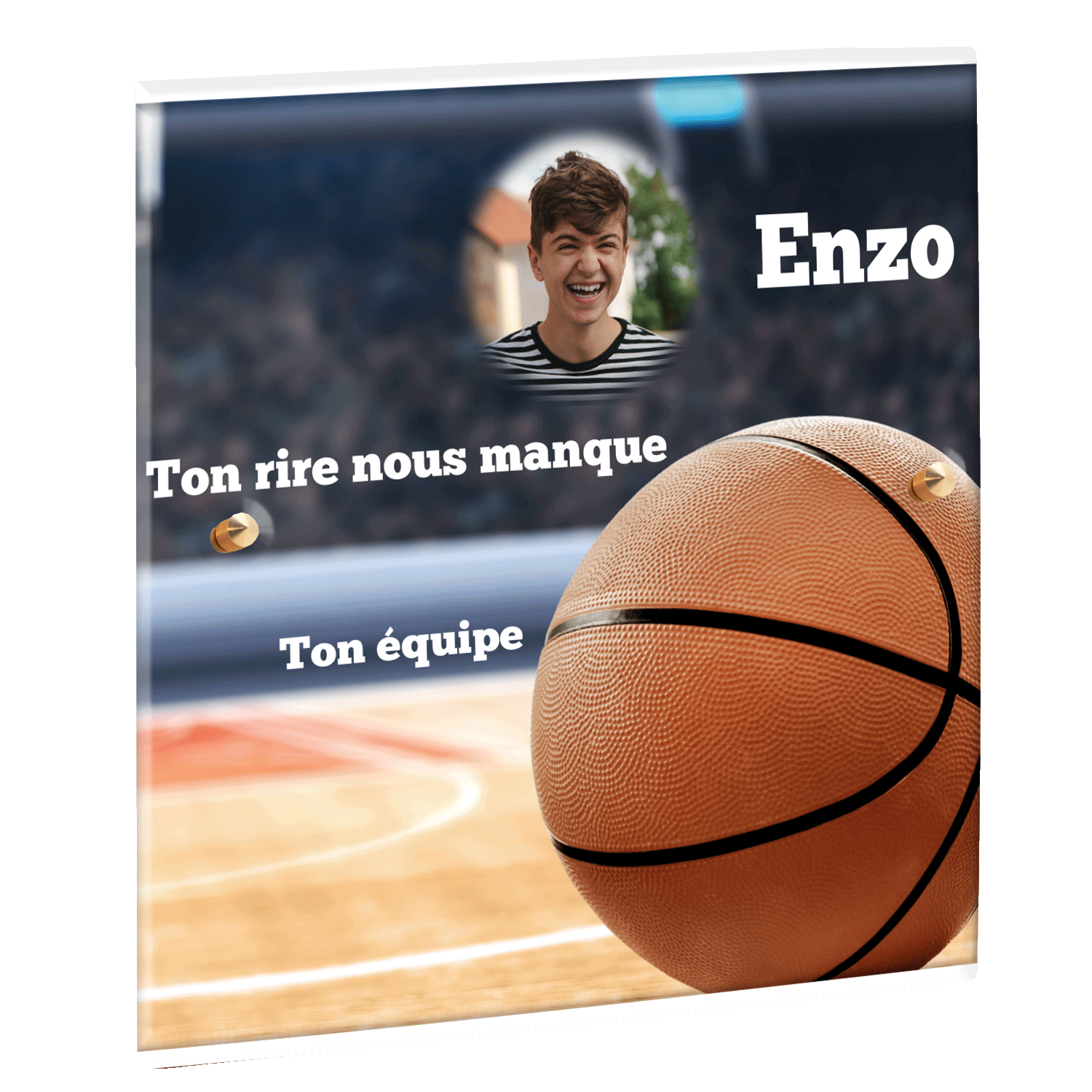 Plaque funéraire - Ballon de basket