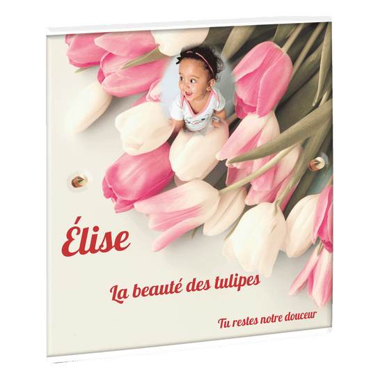 Plaque funéraire - Bouquet de tulipes