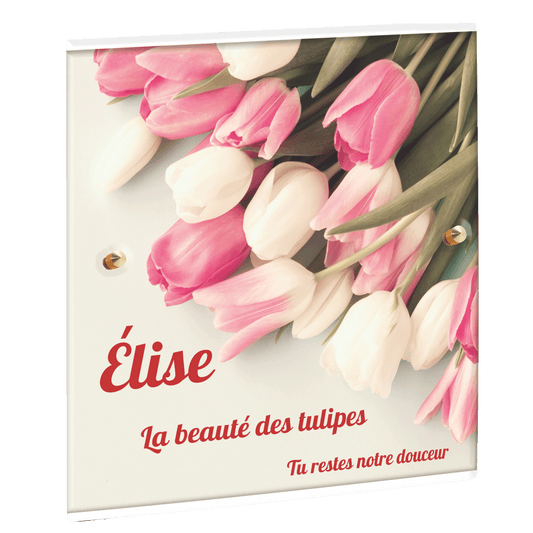 Plaque funéraire - Bouquet de tulipes