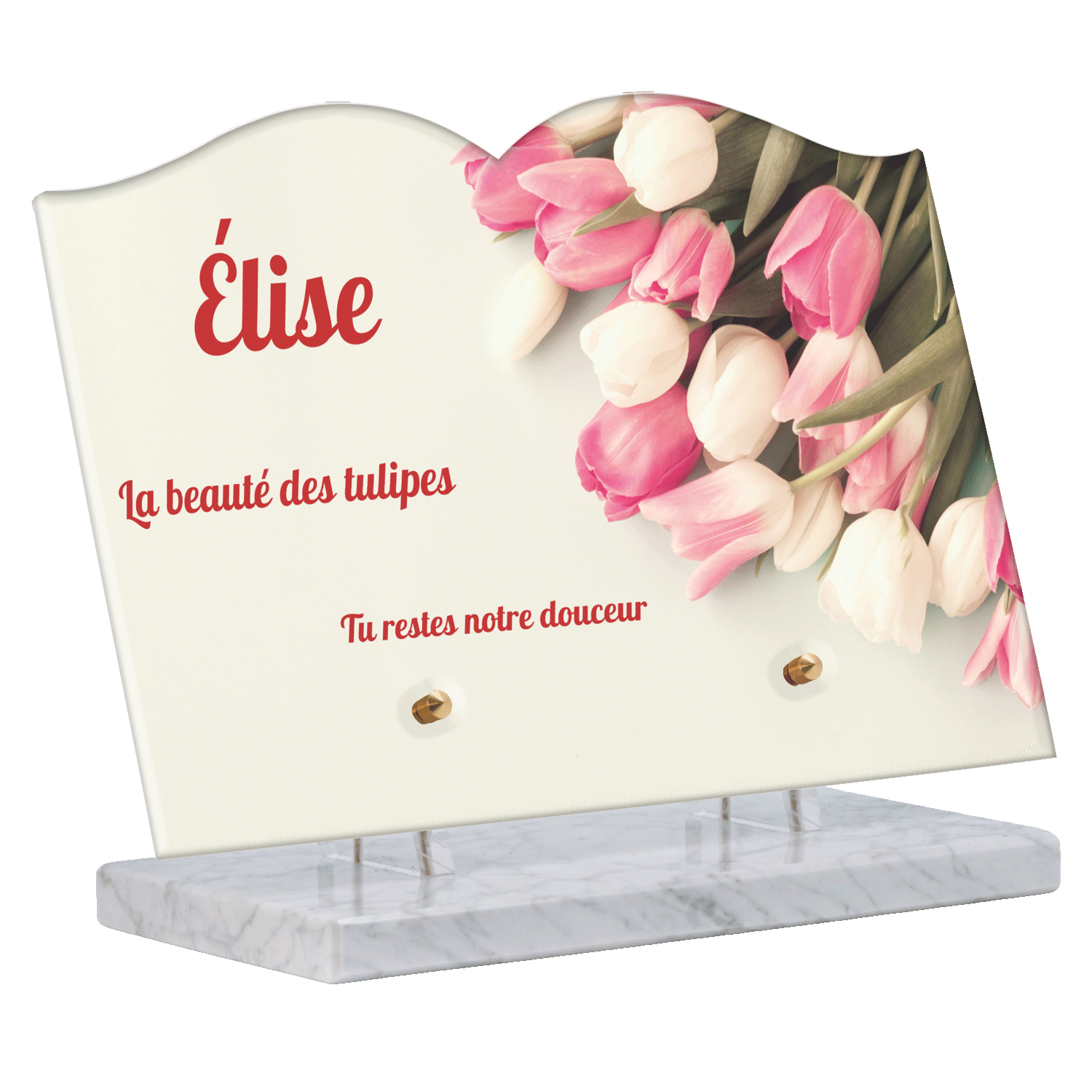 Plaque funéraire - Bouquet de tulipes