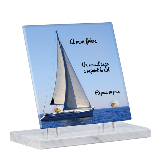 Plaque Funéraire - Bateau