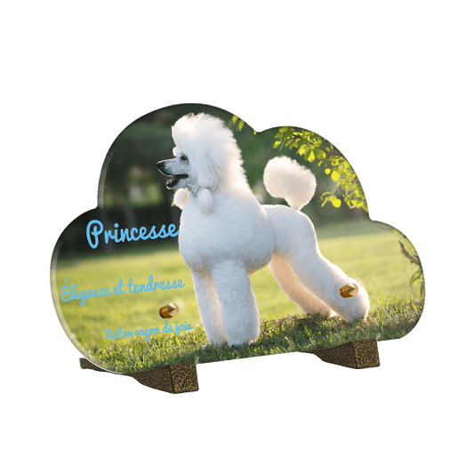 Plaque funéraire - Caniche