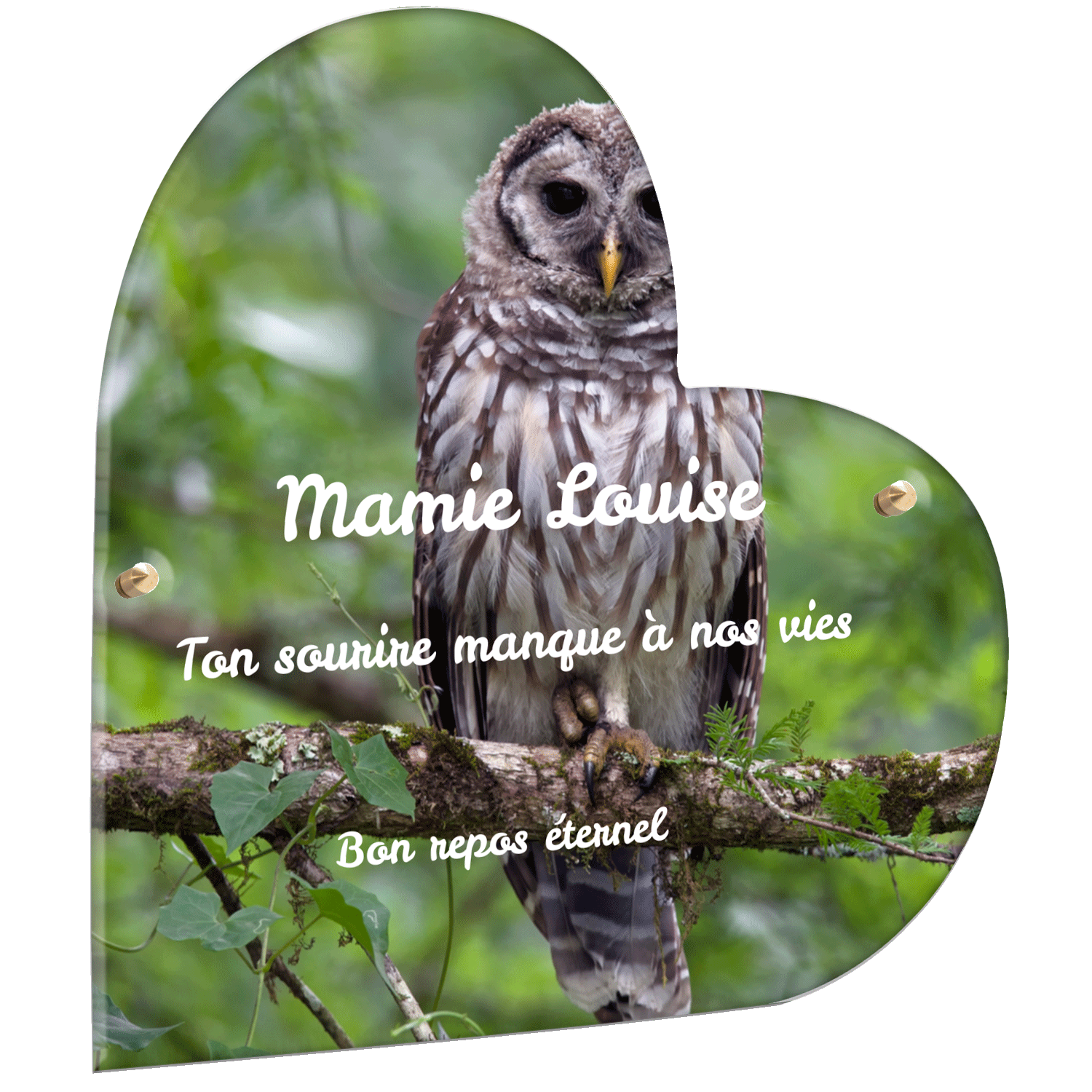 Plaque funéraire - Chouette sur une branche