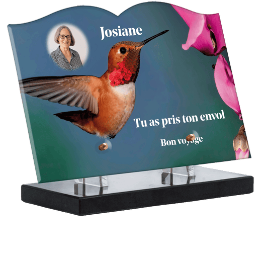 Plaque funéraire - Colibri