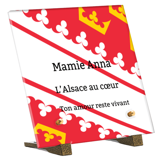Plaque funéraire - Couleurs Alsaciennes