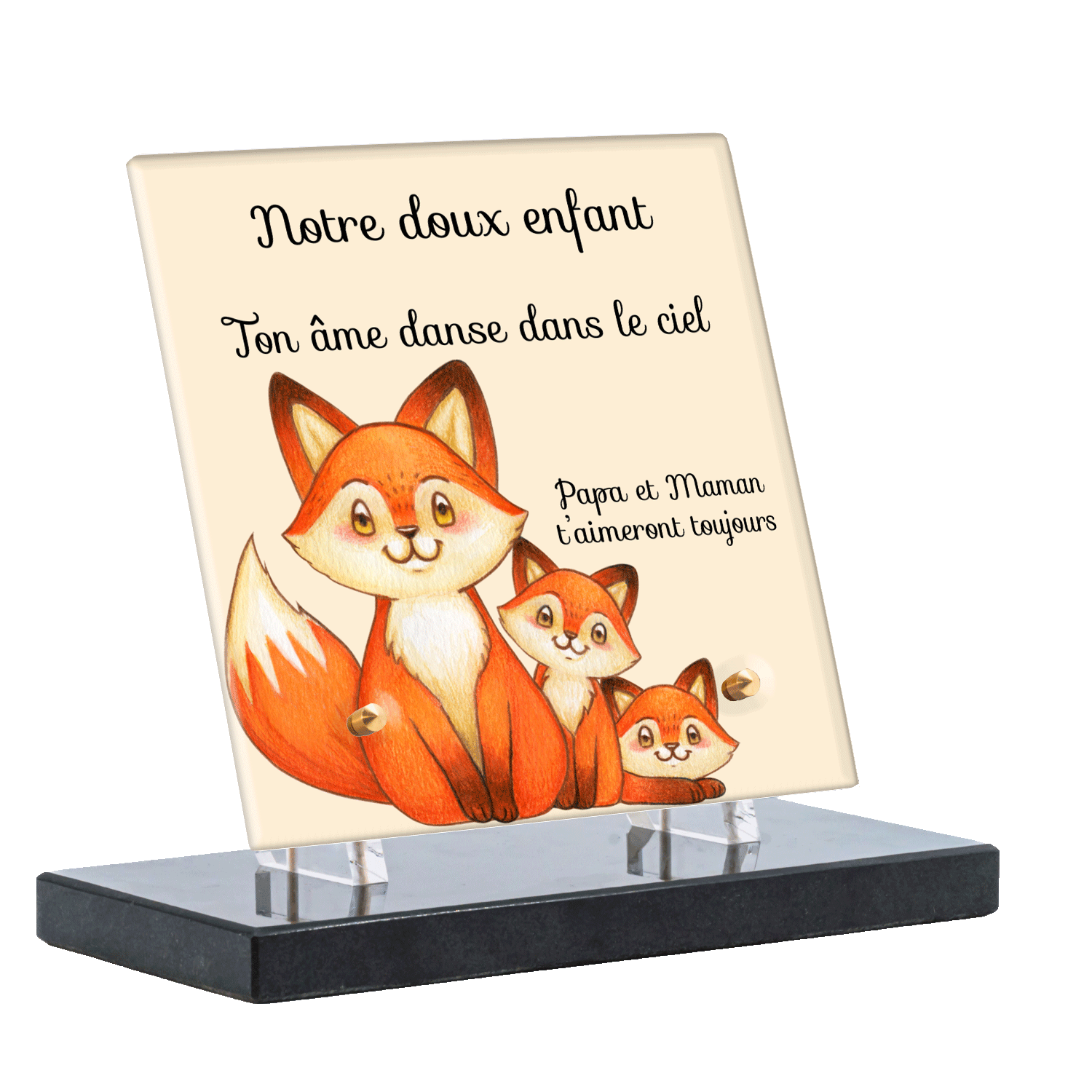 Plaque funéraire - Dessin Renard