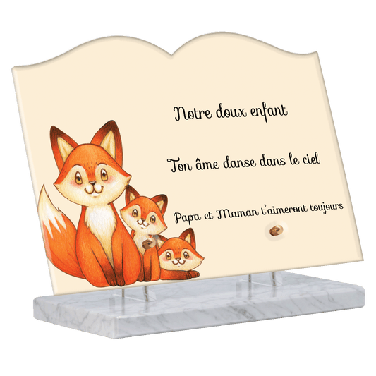 Plaque funéraire - Dessin Renard