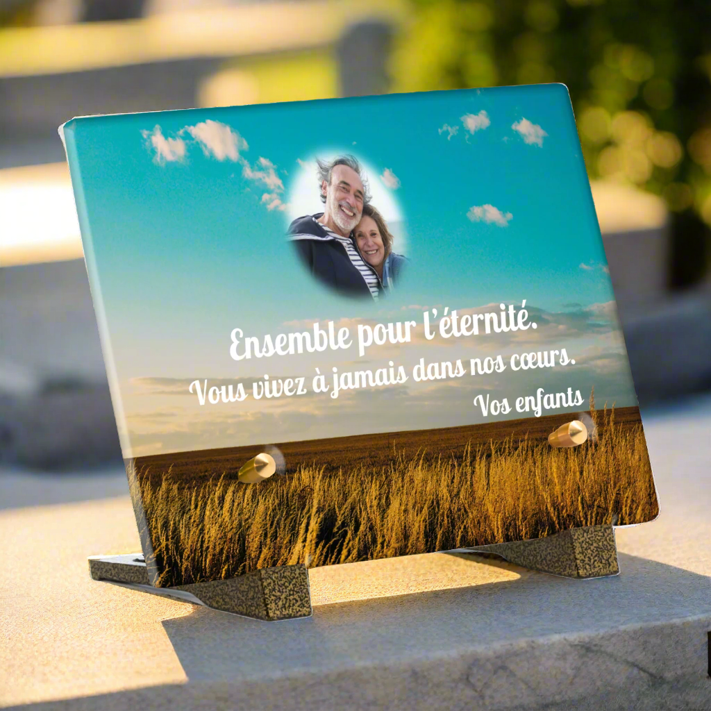 Plaque funéraire plexiglas campagne