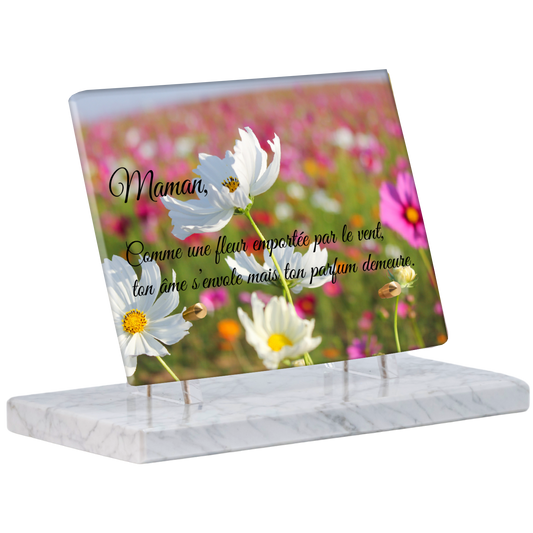 Plaque Funéraire - Fleurs