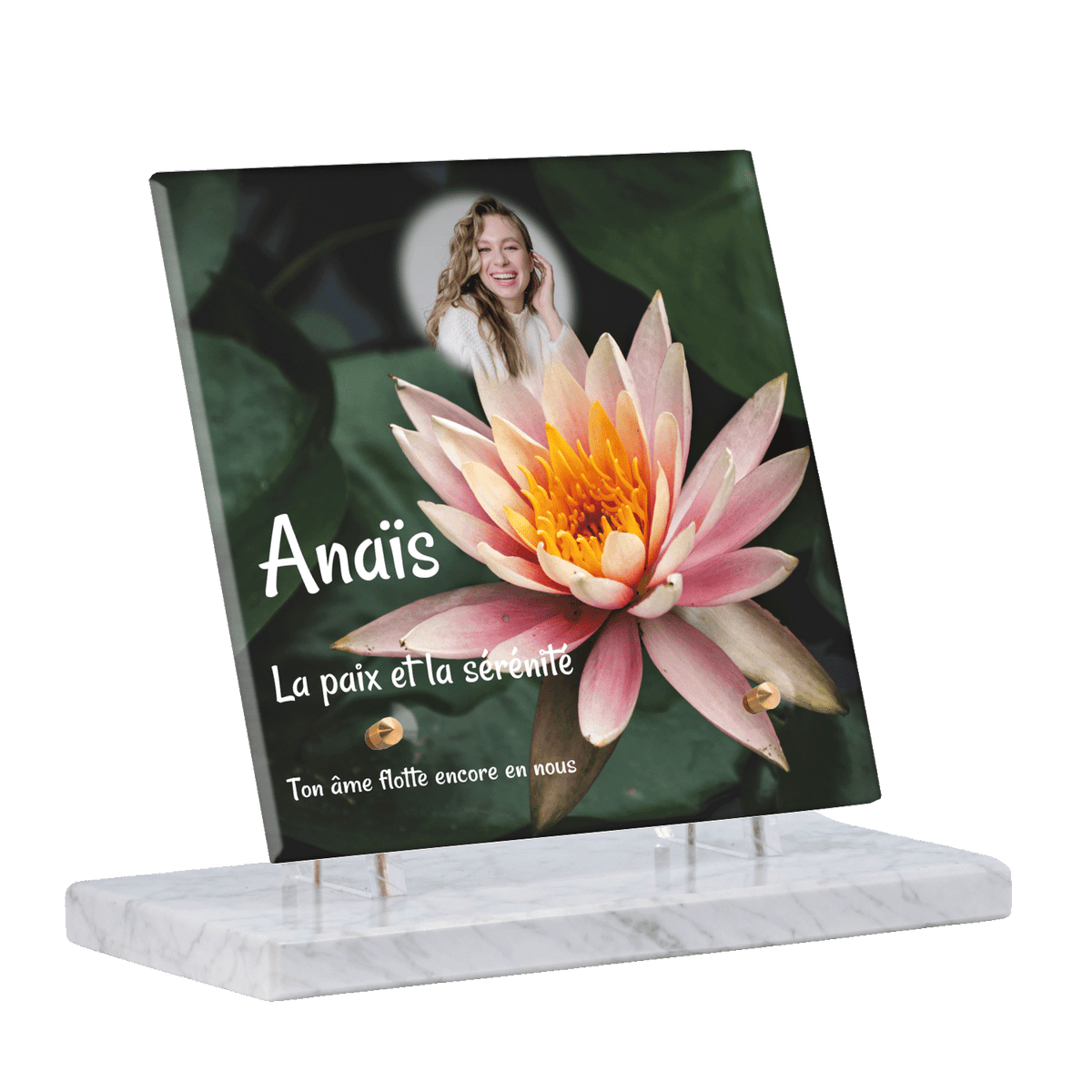 Plaque funéraire - Nénuphar et fleur de Lotus