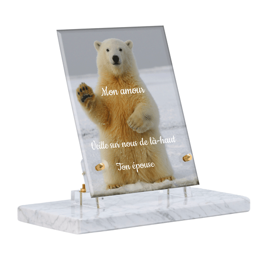 Plaque funéraire - Ours polaire debout