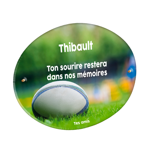 Plaque Funéraire - Rugby