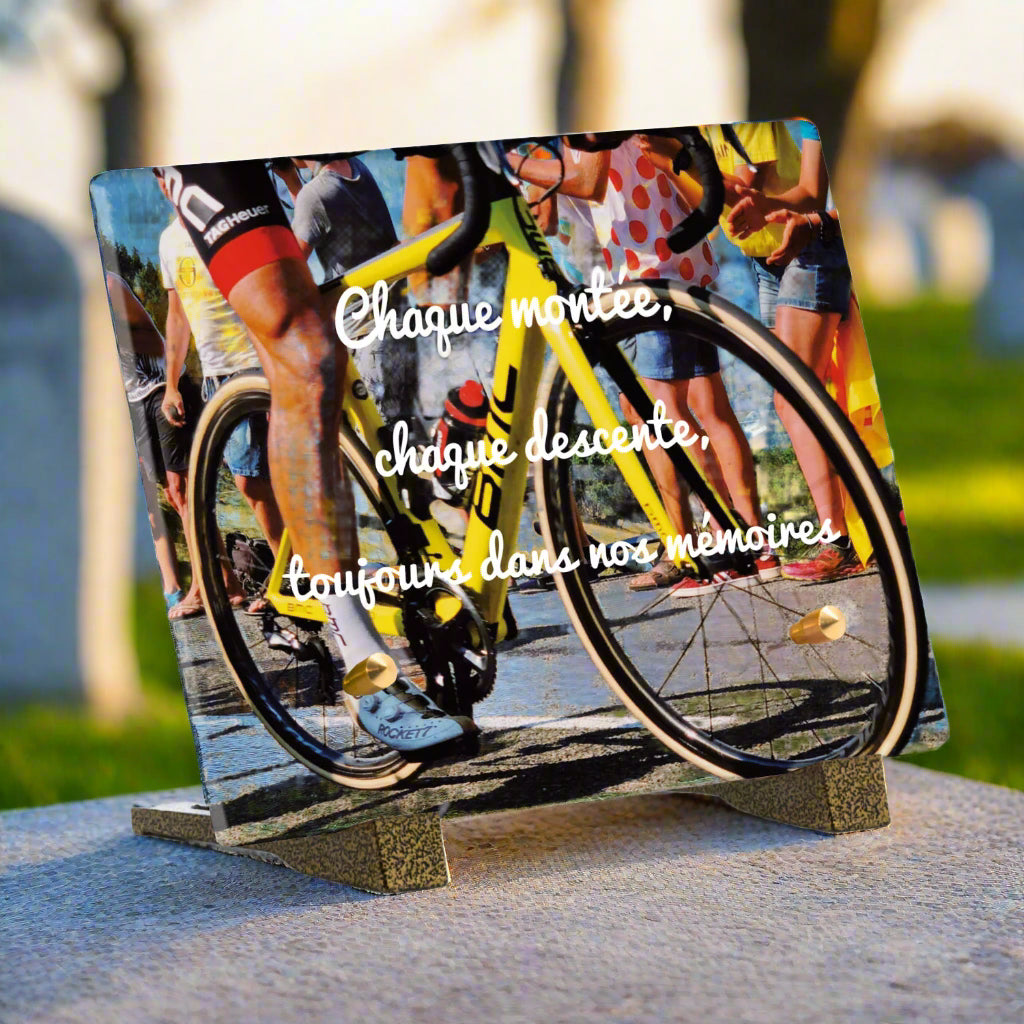 Plaque funéraire plexiglas Tour de france