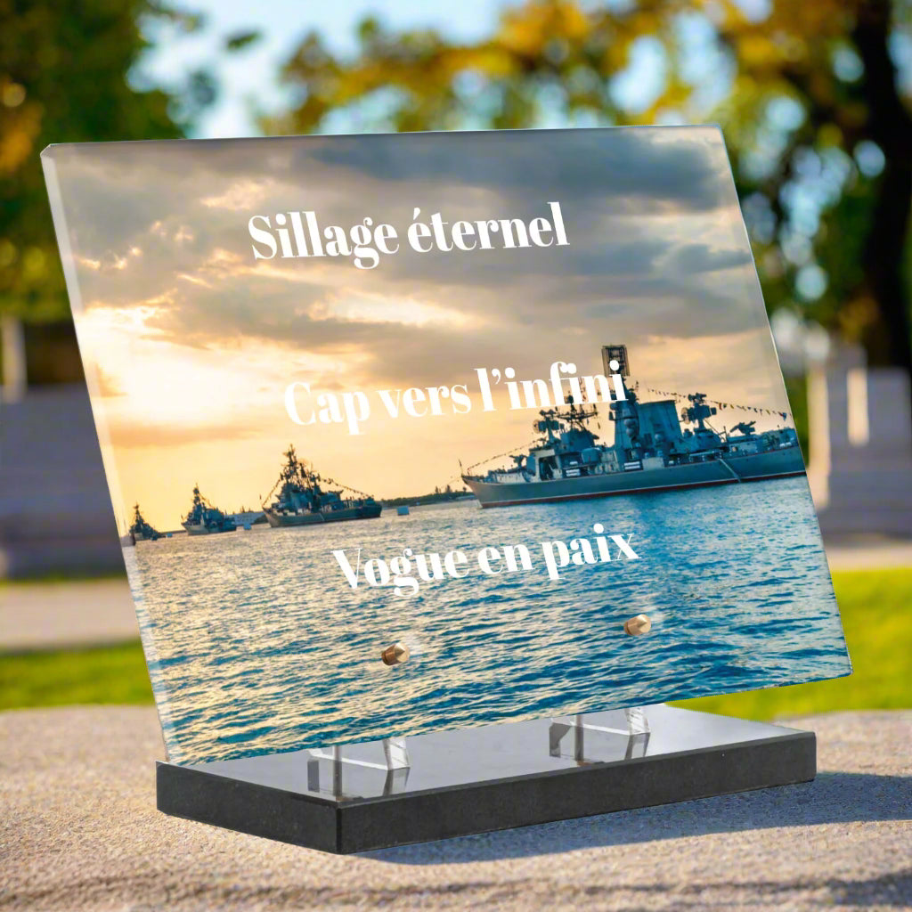 Plaque Funéraire Plexiglas Marine Nationale
