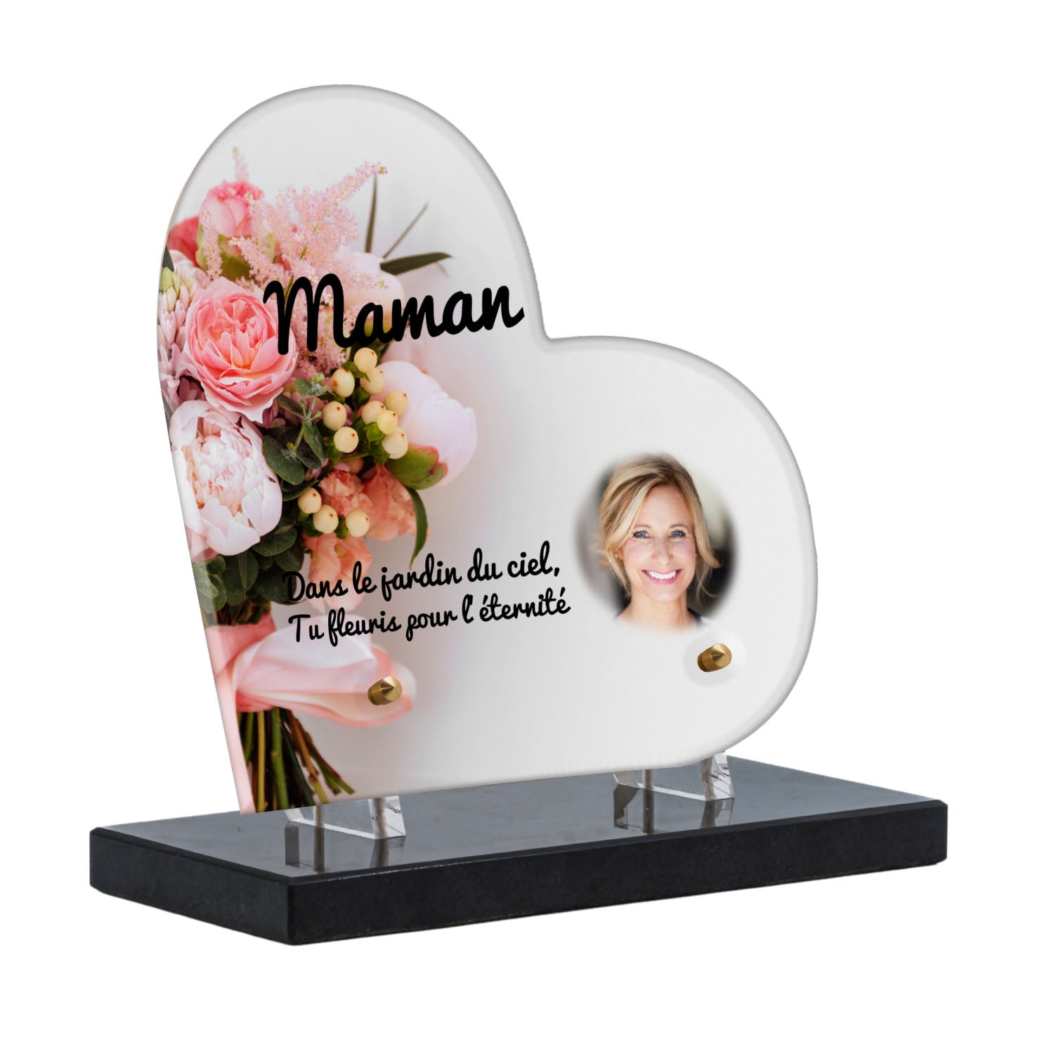 Plaque Funéraire - Bouquet de fleurs