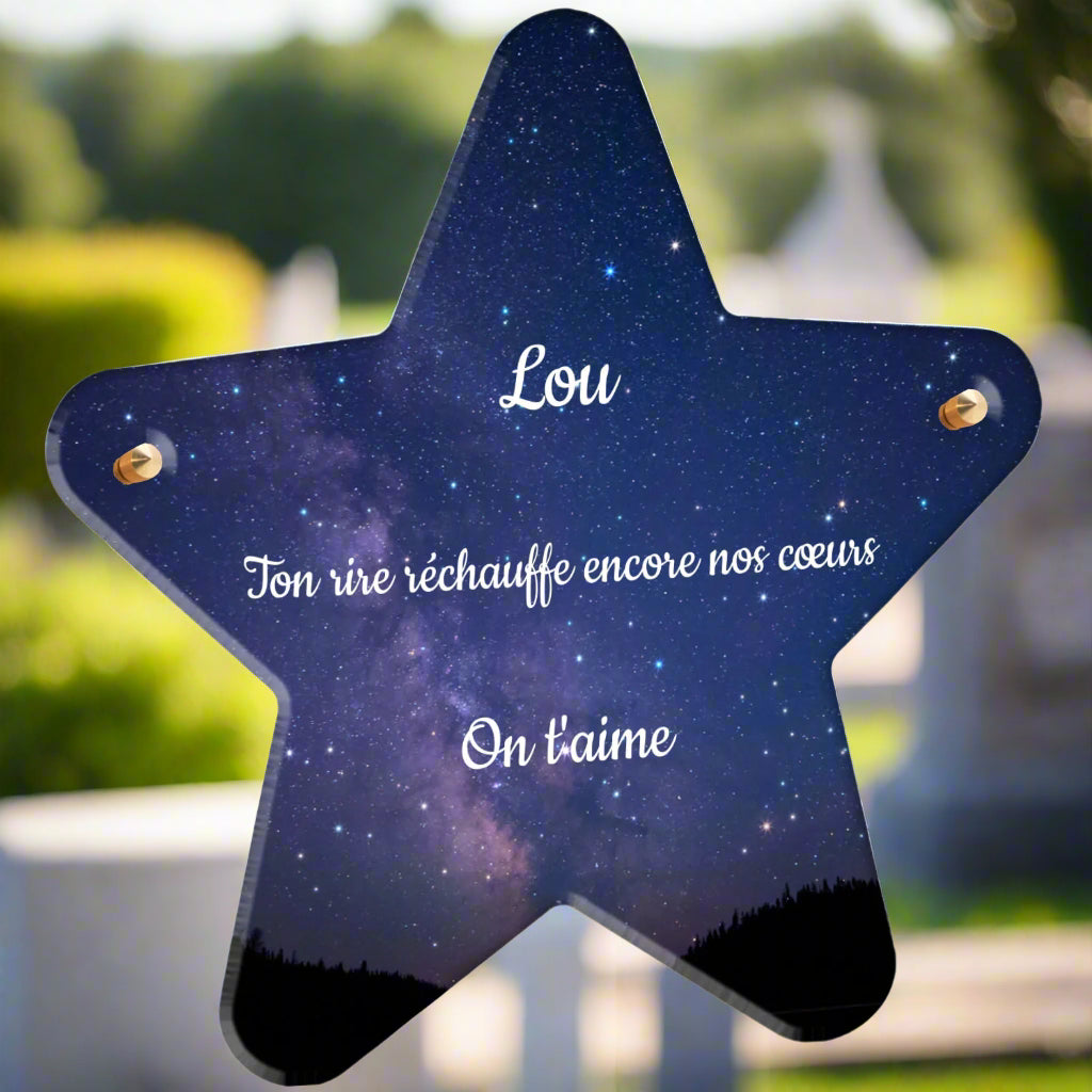 Plaque funéraire plexiglas Ciel Etoilé