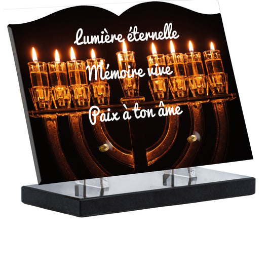 Plaque Funéraire - Menorah