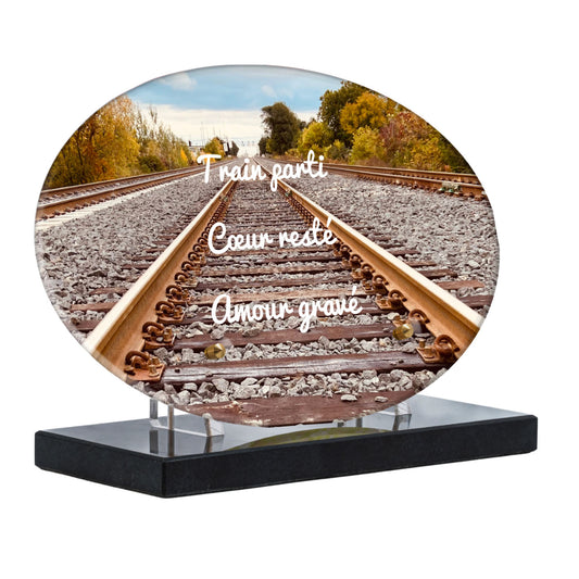 Plaque Funéraire - Rail de train