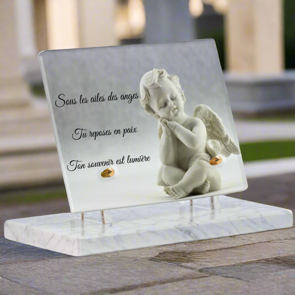  Plaque funéraire plexiglas Ange