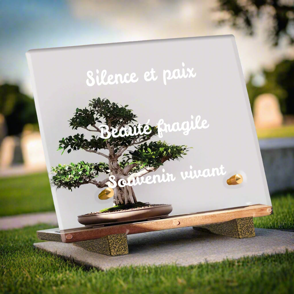 Plaque Funéraire Plexiglas Bonsai