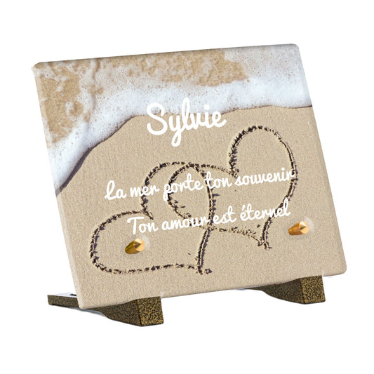Plaque Funéraire - Coeur dans le sable