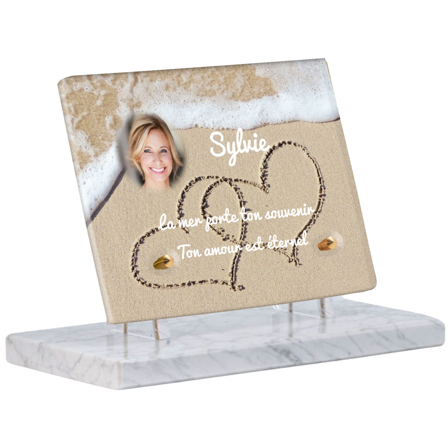 Plaque Funéraire - Coeur dans le sable