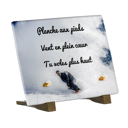 Plaque Funéraire - Snowboard